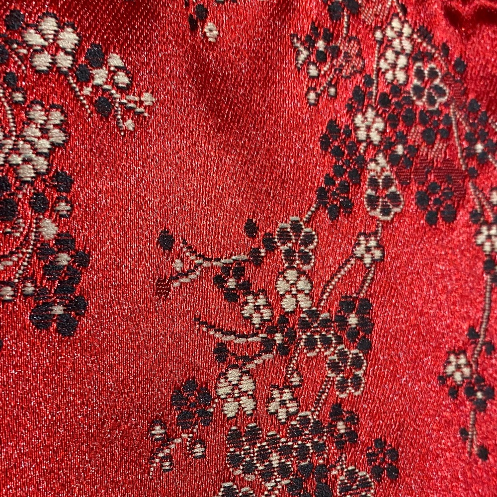 Necessary Objects Black Pants With Red Floral Cuf… - image 3